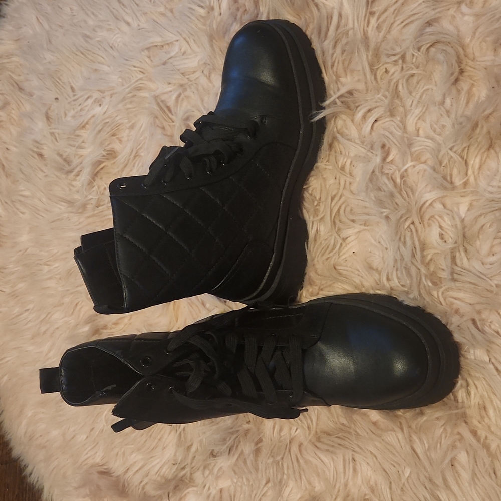 Black combat boots